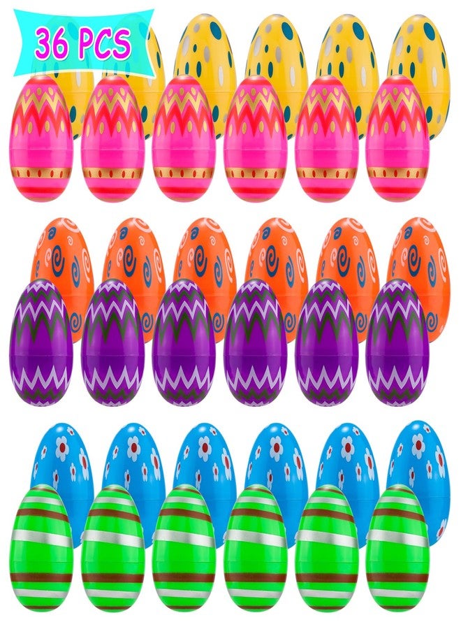 JIALWEN Plastic Easter Eggs 36PCS Printed Fillable Eggs Bright Colorful for Easter Theme Party Easter Basket Stuffers Fillers Surprise Eggs Easter Hunt Favors - Image 4